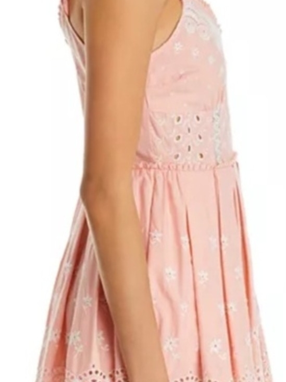 LoveShackFancy Mochi Dress Floral Eyelet Mini Dress in Pink Size 6 - Picture 5 of 6